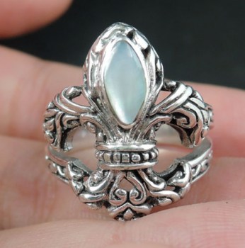 zilveren edelsteen ring 342